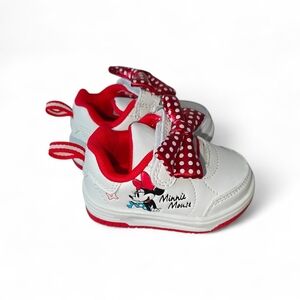 Disney Minnie Mouse Baby Girl Bow Sneakers Infant Size 2c